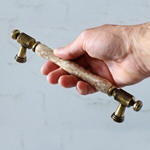 Afrodisyas Gerçek Porselen Eskitme Antik Kahve 160 Mm Mobilya Mutfak Dolap Kulpu Kulbu Kulpları