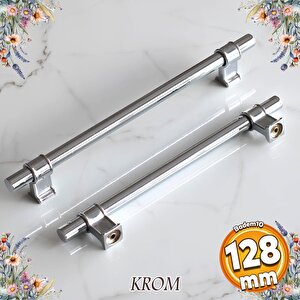 Hisar Krom Düz Metal Kulp Kulpu 128 Mm Mobilya Çekmece Mutfak Dolabı Dolap Kulpları Kulbu