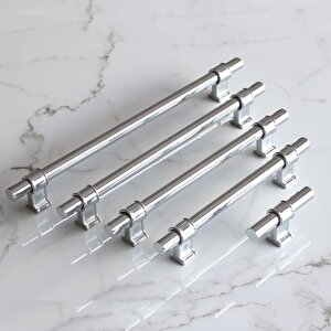 Hisar Krom Düz Metal Kulp Kulpu 128 Mm Mobilya Çekmece Mutfak Dolabı Dolap Kulpları Kulbu