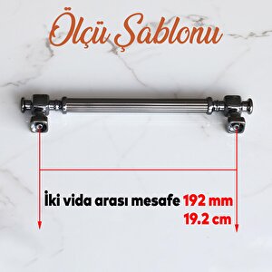 Talas Füme Çizgili Metal Kulp Kulpu 192 Mm Mobilya Çekmece Mutfak Dolabı Dolap Kulpları Kulbu