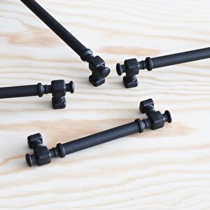 Talas Siyah Düz Metal Kulp 128 Mm 12.8 Cm Mutfak Çekmece Mobilya Dolap Dolabı Kapak Kulpları Kulb