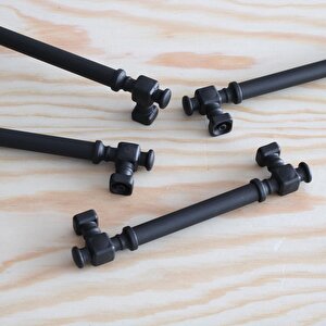 Talas Siyah Düz Metal Kulp 128 Mm 12.8 Cm Mutfak Çekmece Mobilya Dolap Dolabı Kapak Kulpları Kulb