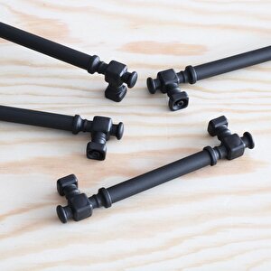Talas Siyah Düz Metal Kulp 128 Mm 12.8 Cm Mutfak Çekmece Mobilya Dolap Dolabı Kapak Kulpları Kulb