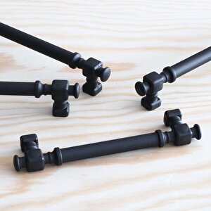 Talas Siyah Düz Metal Kulp 128 Mm 12.8 Cm Mutfak Çekmece Mobilya Dolap Dolabı Kapak Kulpları Kulb