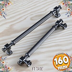 Talas Füme Çizgili Metal Kulp 160 Mm Mobilya Mutfak Çekmece Dolabı Dolap Kulpları Kulpu Kulbu