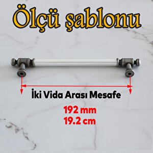 Limira Gerçek Porselen Sedef Eskitme Antik Gümüş 192 Mm Mobilya Mutfak Dolap Kulpu Kulbu Kulpları