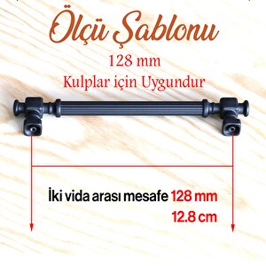 Talas Mat Siyah Çizgili Metal Kulp 128 Mm 12.8 Cm Mobilya Çekmece Mutfak Dolabı Dolap Kapak Kulpları Kulbu