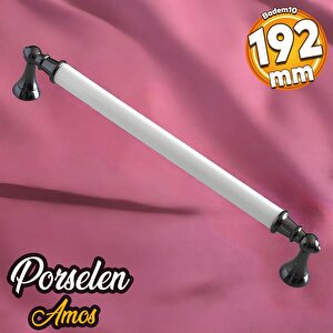 Amos Gerçek Porselen Beyaz Füme 192 Mm Mobilya Mutfak Kulp Çekmece Dolap Kulplar Kulpu Kulbu