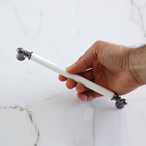 Amos Gerçek Porselen Beyaz Füme 192 Mm Mobilya Mutfak Kulp Çekmece Dolap Kulplar Kulpu Kulbu