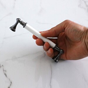 Amos Gerçek Porselen Beyaz Füme 128 Mm Mobilya Mutfak Kulp Çekmece Dolap Kulplar Kulpu Kulbu