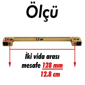 Arel Mat Altın Gold 128 Mm Mobilya Mutfak Kulp Çekmece Dolap Kulplar Kulpu Kulbu