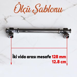 Talas Füme Düz Metal Kulp 128 Mm Mobilya Çekmece Dolabı Mutfak Dolap Kulpları Kulpu Kulbu