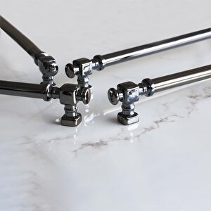 Talas Füme Düz Metal Kulp 128 Mm Mobilya Çekmece Dolabı Mutfak Dolap Kulpları Kulpu Kulbu