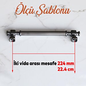 Talas Füme Çizgili Metal Kulp Kulpu 224 Mm Mobilya Çekmece Mutfak Dolabı Dolap Kulpları Kulbu