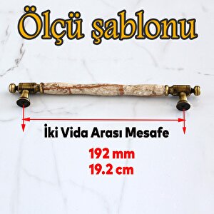 Afrodisyas Gerçek Porselen Antik Kahve 192 Mm Mobilya Mutfak Kulp Çekmece Dolap Kulplar Kulpu Kulbu