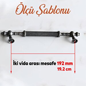 Ladin Antik Gümüş Metal Kulp Kulpu 192 Mm Mobilya Çekmece Mutfak Dolabı Dolap Kapak Kulpları Kulbu