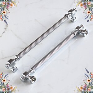 Talas Krom Çizgili Metal Kulp 128 Mm Mobilya Çekmece Dolabı Mutfak Dolap Kulpları Kulpu Kulbu