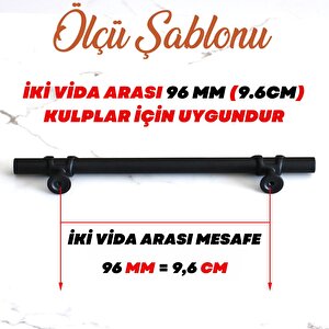 Maça Siyah Metal Kulp 96 Mm-9.6 Cm Mobilya Çekmece Mutfak Dolabı Dolap Kulpları Kulbu Kulpu