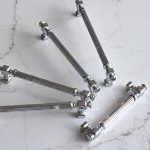 Talas Krom Çizgili Metal Kulp Kulpu 224 Mm Mobilya Çekmece Mutfak Dolabı Dolap Kulpları Kulbu