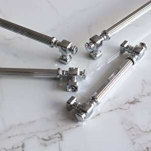 Talas Krom Çizgili Metal Kulp Kulpu 224 Mm Mobilya Çekmece Mutfak Dolabı Dolap Kulpları Kulbu