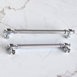 Talas Krom Çizgili Metal Kulp Kulpu 224 Mm Mobilya Çekmece Mutfak Dolabı Dolap Kulpları Kulbu