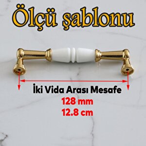 Milano Gerçek Porselen  Altın 128 Mm Mobilya Mutfak Kulp Çekmece Dolap  Kulplar Kapak Kulpu Kulbu