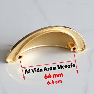 Yelken Midye Çanak 64 Mm Düğme Altın Gold Mobilya Mutfak Dolabı Çekmece Dolap Kulpları Kulpu Kulb