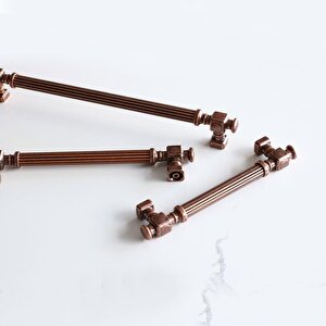 Talas Antik Bakır Çizgili Metal Kulp 128 Mm Mobilya Çekmece Dolabı Mutfak Dolap Kulpları Kulpu Kulbu
