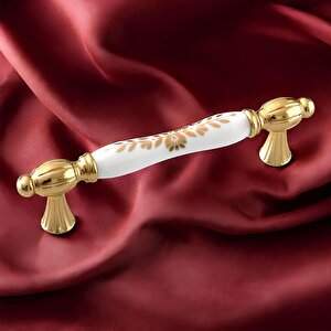Pepuza Gerçek Porselen Altın Gold 128 Mm Mobilya Mutfak Kulp Çekmece Dolap Kulplar Kulpu Kulbu