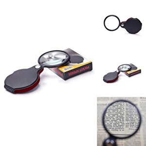 5x 60mm Cam Optik Lens Katlabilir Deri Kaplamalı Cep Büyüteç Xx1051
