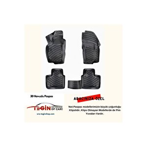 Peugeot Bipper Panelvan (2 Parça) 3d Havuzlu Paspas 2009 Siyah