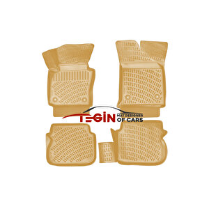 Volkswagen Caddy 2010-2015 Bej 3d Havuzlu Paspas + Siyah Bagaj Havuzu