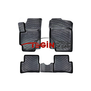 Kia Rio Sedan Siyah 3d Havuzlu Paspas + Siyah Bagaj Havuzu 2006
