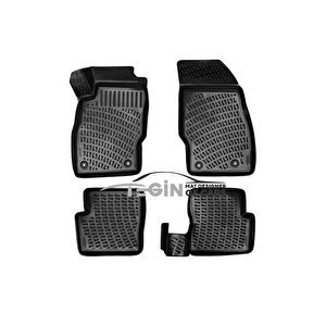 Opel Corsa E Üst Bagaj 2014-2019 Siyah 3d Havuzlu Paspas + Siyah Bagaj Havuzu