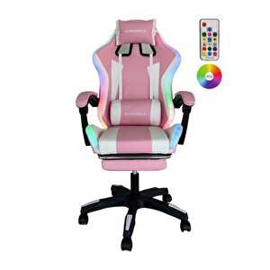 Pink Star Işıklı - Masaj Özellikli Oyuncu Koltuğu Pembe-beyaz Pembe