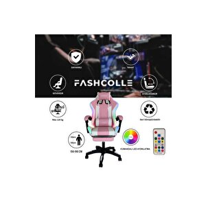 Fashcolle Pink Star Işıklı - Masaj Özellikli Oyuncu Koltuğu Pembe-beyaz