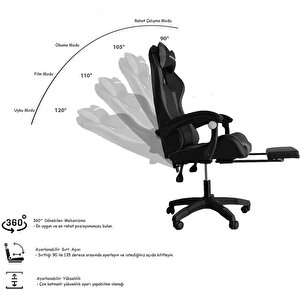 Fashcolle Dynamic Grey Masajlı Oyuncu Koltuğu
