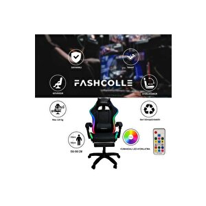 Fashcolle Black Star Işıklı - Masaj Özellikli Oyuncu Koltuğu Black