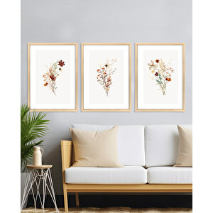 Narin Çiçekler Çerçeveli Tablo Set 40x50 Cm