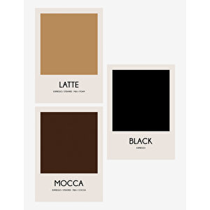 Kahve Çeşitleri Çerçeveli Tablo Set 21x30 Cm