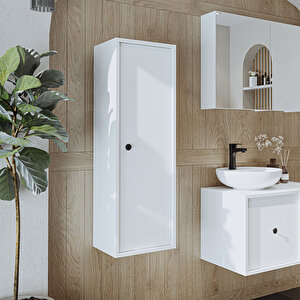Banyo Dolabı Mat Mdf 110 X 35 Cm Banyo Boy Dolabı Beyaz