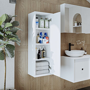 Banyo Dolabı Mat Mdf 110 X 35 Cm Banyo Boy Dolabı Beyaz