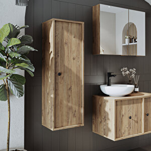 Banyo Dolabı Mat Mdf 110 X 35 Cm Banyo Boy Dolabı Atlantik Çam