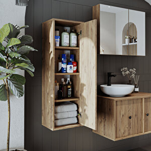 Banyo Dolabı Mat Mdf 110 X 35 Cm Banyo Boy Dolabı Atlantik Çam