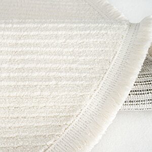 Cool Halı Vetrina 3601 Krem Yumuşak Doku Halı Kilim Salon Mutfak Kesme Yolluk Yuvarlak Makine Halısı