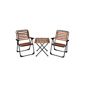 Rena Serisi Katlanabilir Bahçe, Balkon, Kamp ,piknik Sandalye Masa Seti Ahşap