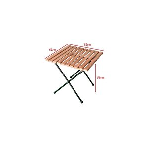 Rena Serisi Katlanabilir Bahçe, Balkon, Kamp ,piknik Sandalye Masa Seti Ahşap