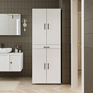 Banyo Dolabı Kapaklı Çamaşır Ve Kurutma Makinesi Dolabı 70x185 Cm Beyaz