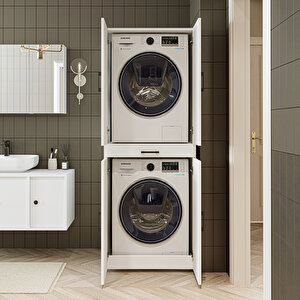 Roomart Banyo Dolabı Kapaklı Çamaşır Ve Kurutma Makinesi Dolabı 70x185 Cm