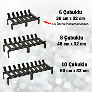 Şömine Izgarası 6 Çubuklu 36 Cm X 32 Cm Ekstra Dar Gözlü Izgara